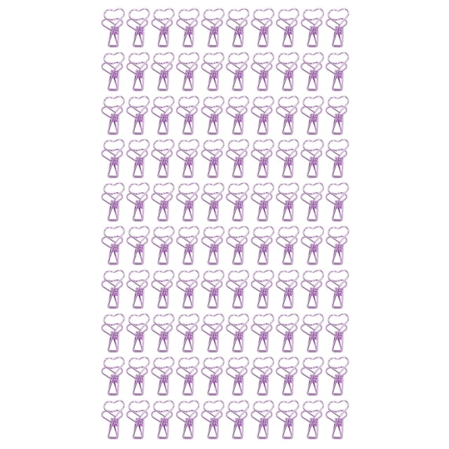 100 clips de carpeta huecos en forma de corazón fuerte fuerza de sujeción clips pequeños de metal para documentos de oficina