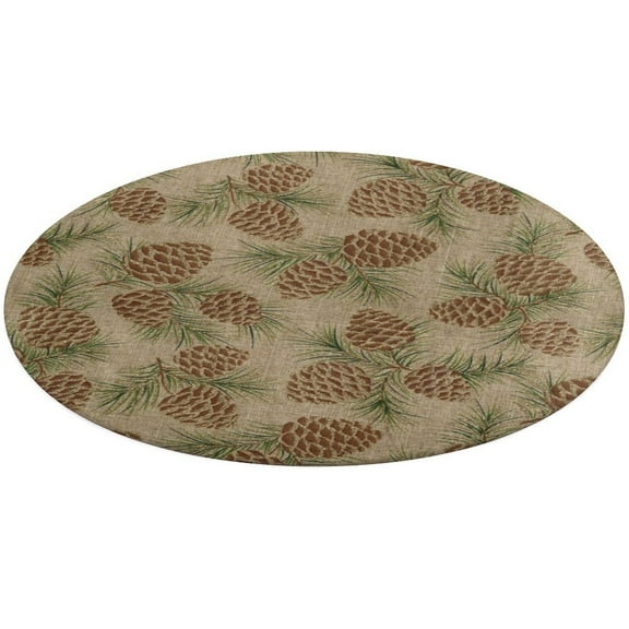 Cone Branches Christmas Round Carpet Circle Rug Outdoor Patio Area Rug Washable Large Area Rugs Hallway Room Decor Fitness Mats