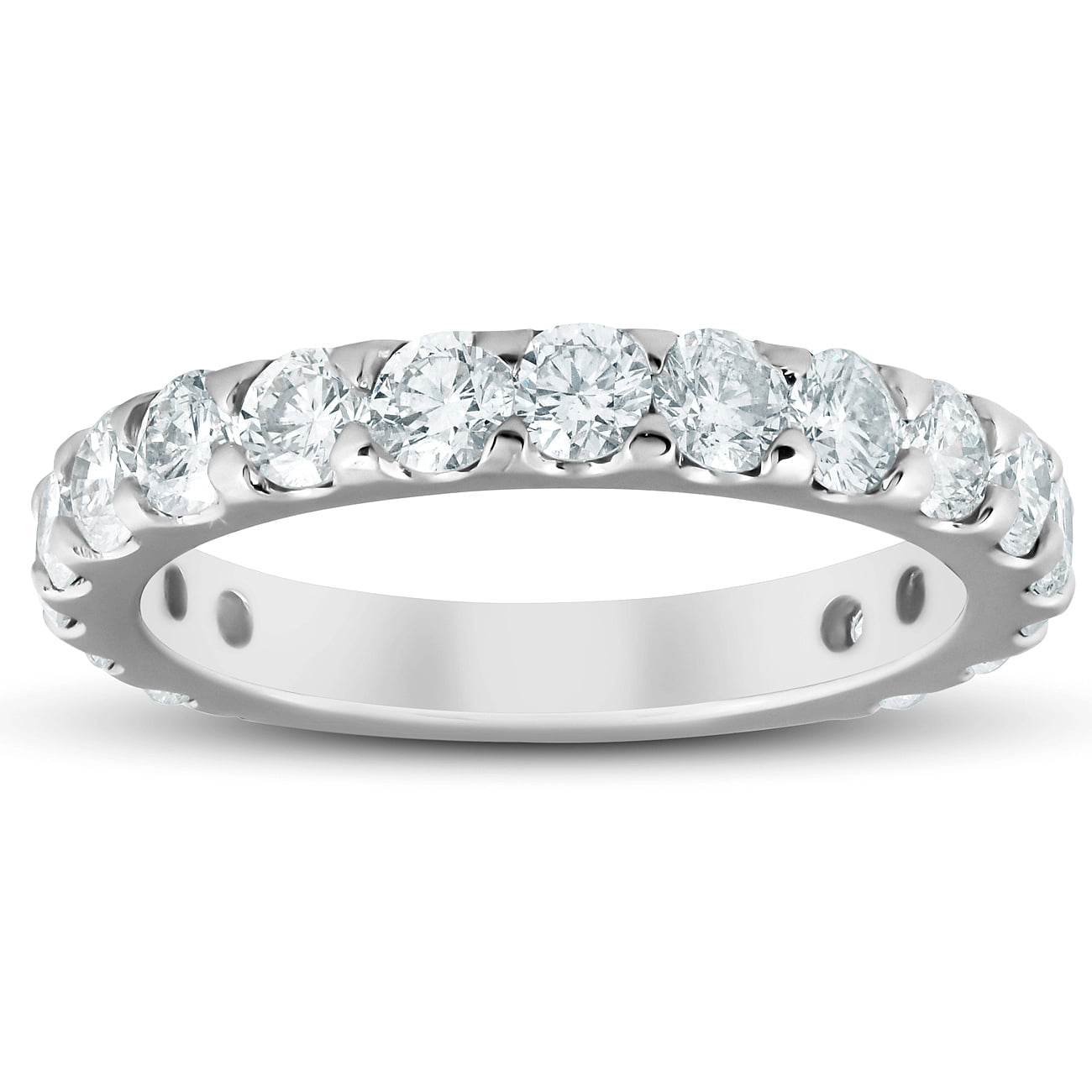 CertifIed .80ct White Round Cut Diamond 14K White Gold Wedding Band Ring Set 