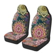 thumbnail image 4 of KUIFORTI Mandala Floral Automotive Seat Cover Elastic Fabrics Front Seats Only Warm Comfortable Auto Interior Covers Easy Installation Compatible for Cars Sedans SUV, 4 of 7
