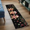 thumbnail image 3 of Gingerbread Christmas 2'x6' Runner Rugs for Hallway Kitchen Bedside Non Slip Washable, Xmas Balls Branches Black Entryway Rug Runners with Rubber Backing, Long Carpet Runner for Laundry Room, 3 of 8