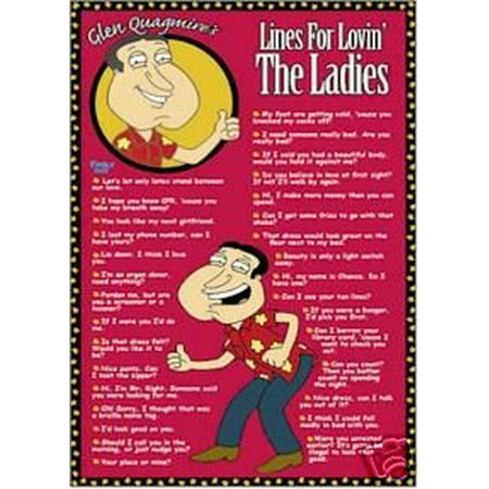 Family Guy Quagmire Pickup Lines Poster - New (Best Dorm Room Posters For Guys)