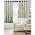 thumbnail image 2 of Spring Green Leaf Blackout Curtains for Bedroom/Living Room, Thermal Insulated Kitchen Curtains, Botanical Retro Oil Painting Plant Grommet Darkening Window Treatment Drapes 52"x72"x2, 2 of 8