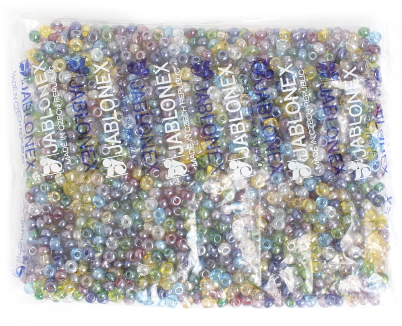 John Bead Czech Glass Seed Beads 2/0 (500g) Transparent Luster Multicolored Bead