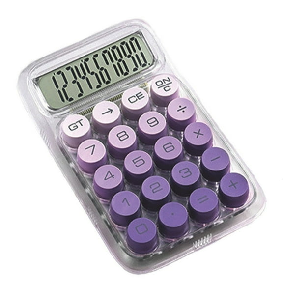 Transparent Button Calculator with Large Display LCD Display Big Button Calculator for Daily Basic Office Students