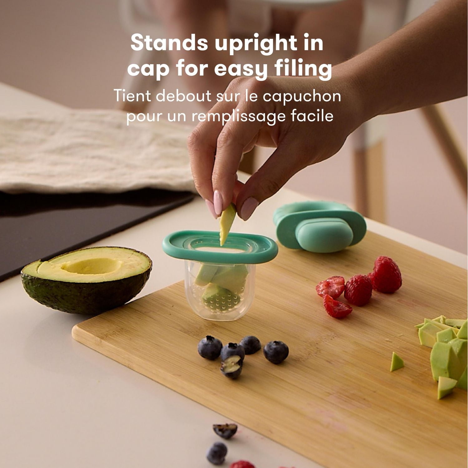 Frida Baby - Push Pop Feeder, Baby Fruit Food Feeders, Safely Introduce New Foods, Easter Basket Stuffer for Babies, Fresh + Frozen, Silicone, BPA Free, Dishwasher Safe - Teal, 1 count