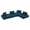 thumbnail image 4 of Modway Saunter Tufted Fabric Fabric 4-Piece Sectional Sofa in Azure, 4 of 10