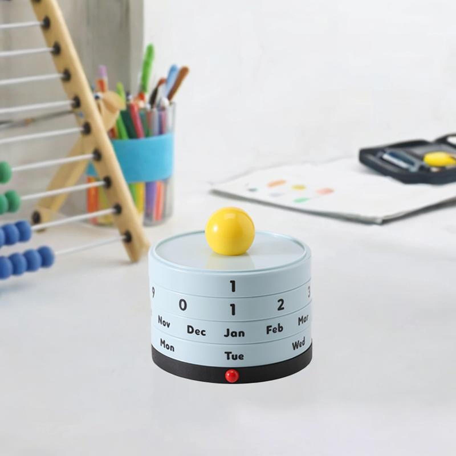 Zxpjkyu Desk Calendar Perpetual Calendar Desktop Accessory Small Cute Decoration Modern blue