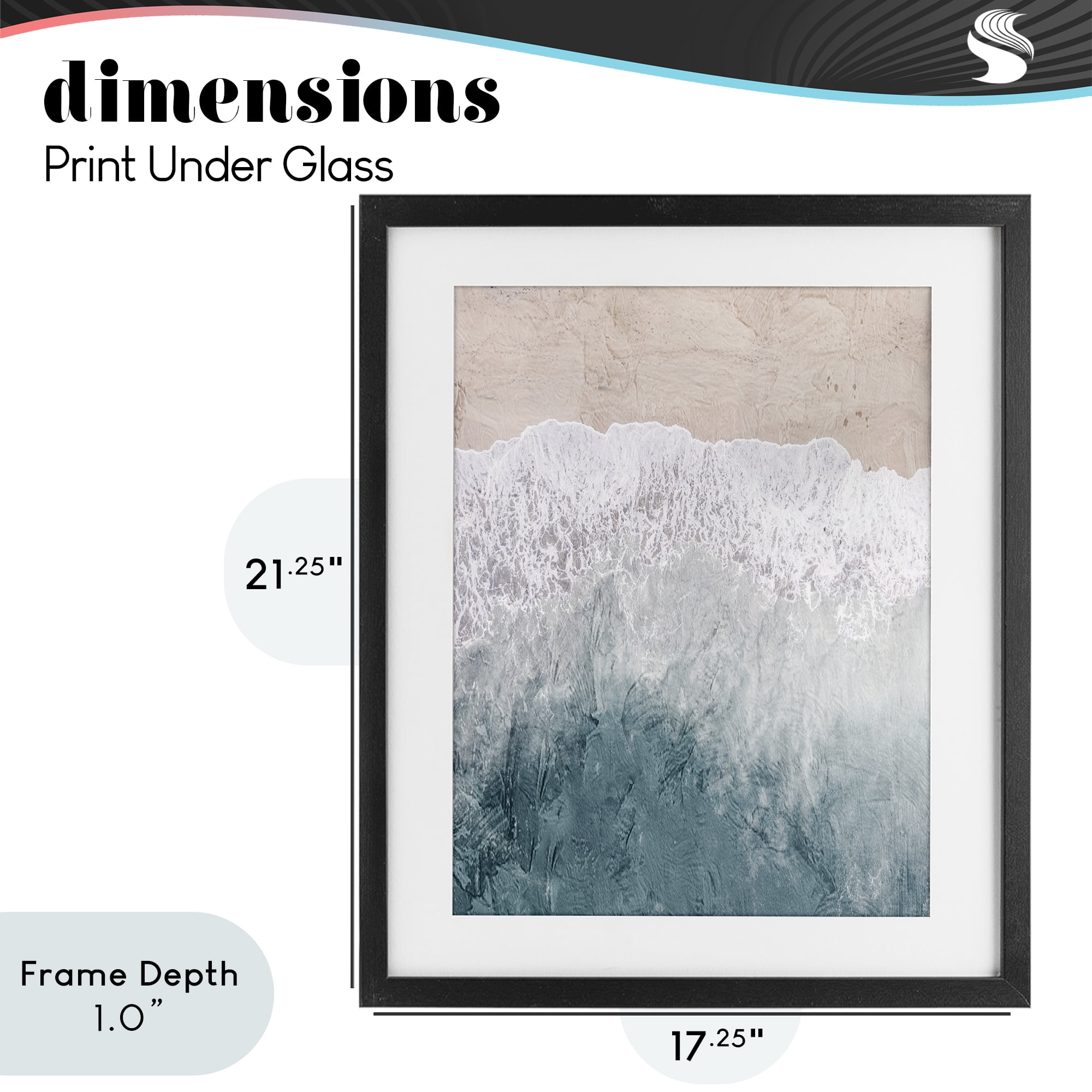 Stupell Industries Beach Top Shore Black Framed Print Under Glass, design by Kim Allen
