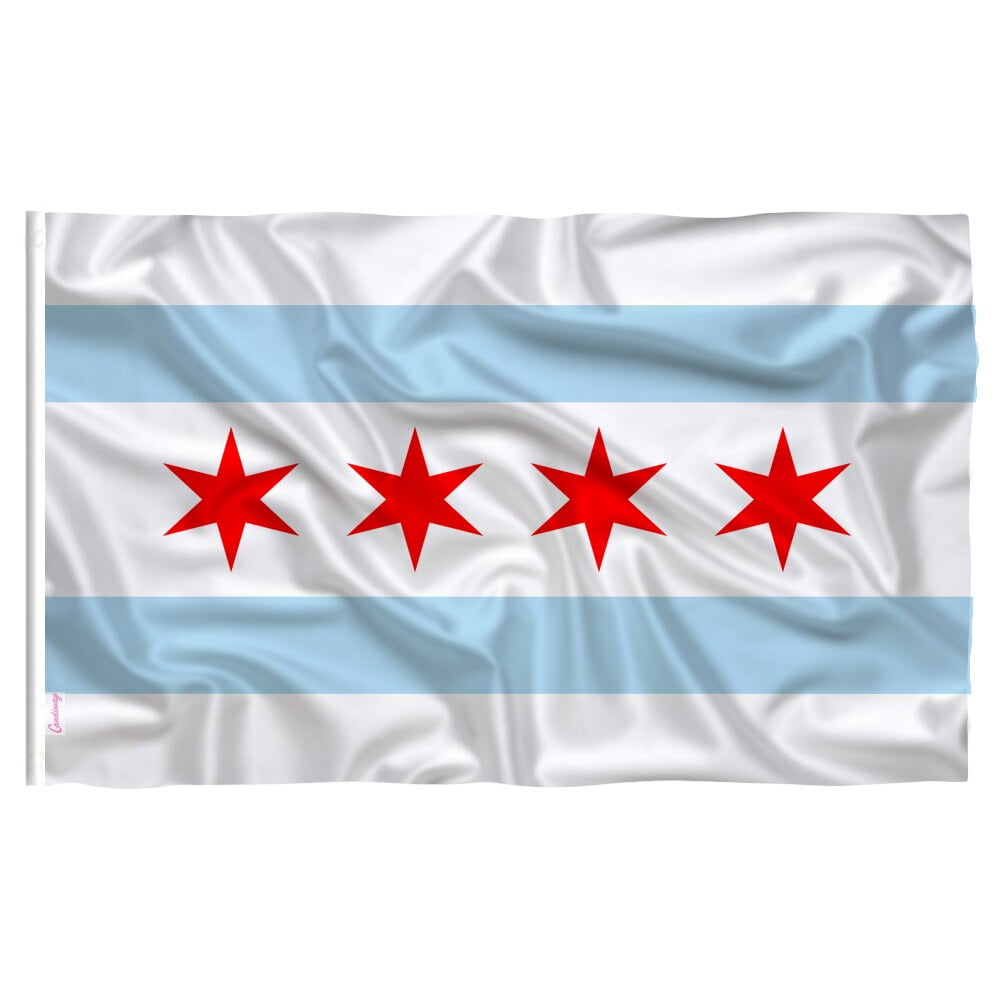 Chicago Flag US State Country Banner 35 Feets CPD United States ...