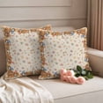 thumbnail image 2 of Fall Gnomes Outdoor Waterproof Pillow Covers, Pumpkin Thanksgiving Autumn Leaves Retro Plaid Decorative Square Throw Pillowcase Sofa Cushion Sham for Patio/Couch/Chair, 20"x20" 2 Pack, 2 of 8