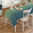 thumbnail image 4 of Burnt Orange Teal Ombre Rectangle Tablecloth, Modern Abstract Art Aesthetics Waterproof & StainResistant Tablecloth, Washable Oil-proof Table Cover for Dining/Party/Wedding/Camping/Buffet 60x120 In, 4 of 9