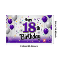 thumbnail image 3 of Purple and White Balloon Themed 18th Birthday Backdrop Banner Party Decors Background Photography Props Birthday Party Supplies, 3 of 8