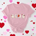 thumbnail image 1 of Cadeau de Saint-Valentin pour Femmes, T-shirt Décontracté à Manches Courtes et Col Rond avec Imprimé Arbre de Noël, 1 of 6
