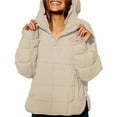 thumbnail image 1 of Chaqueta Acolchada Oversize para Mujer, Estilo Dolman, con Capucha, Larga, Cálida y Estilo Top Crema XXL, 1 of 7