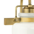 thumbnail image 5 of Fessler Collection Three-Light Vintage Brass Opal Glass Farmhouse Bath Light, 5 of 10