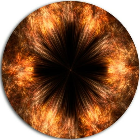 Abstract Design Wall Art DESIGN ART Designart 'Fractal Black Brown Flower' Abstract Floral Disc Metal Wall Art ()