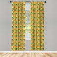 thumbnail image 3 of Ambesonne Animal Cartoon Curtains, Folkloric Animals, Pair of 28"x63", Multicolor, 3 of 5