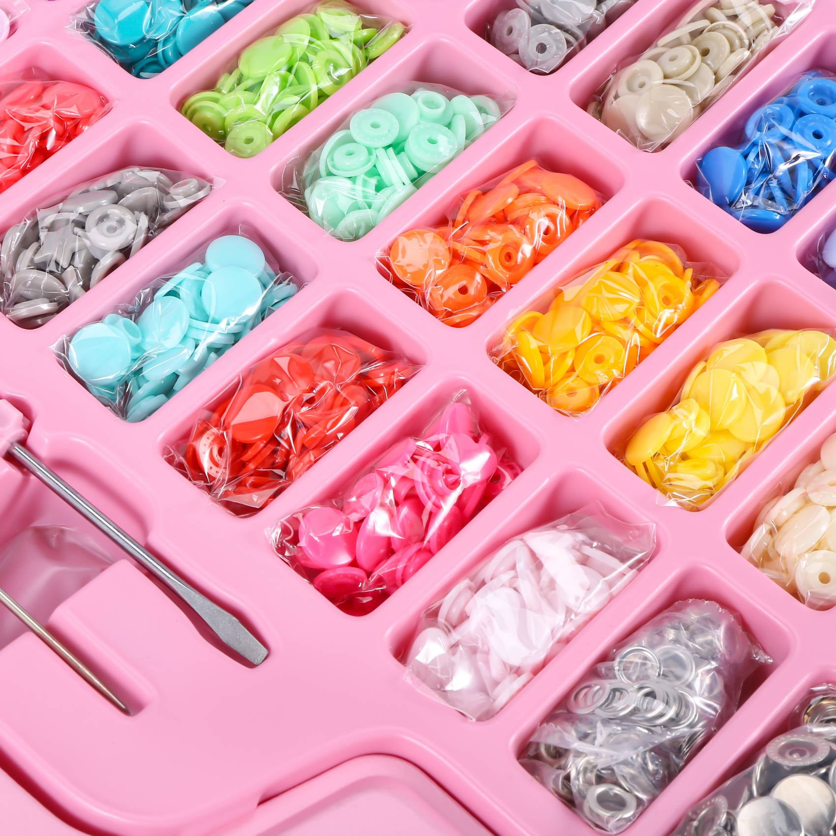 Snaps Fasteners Kit, Snap Buttons T5 with Installment Tool Kit Colorful Plastic Snaps for Sewing Clothing Crafting
