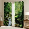 thumbnail image 2 of Manfei Kids Nature Jungle Black Out Curtains, Green Plant Botanical Curtains Pack of 2 (42x63 Each), Tree Leaf Bedroom Curtains, Curtains and Drapes Room Decor, 2 of 6