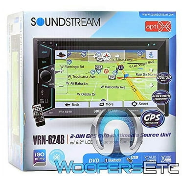 Soundstream VRN-624B 2-DIN DVD/CD/MP3 Bluetooth Car In-Dash Unit with 6.2" Touchscreen