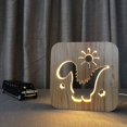 thumbnail image 1 of Lámpara de mesa de madera con pata de perro con luz nocturna Led, lámpara de escritorio creativa 3d, luz de alimentación USB, decoración de dormitorio para niños y bebés, 1 of 4