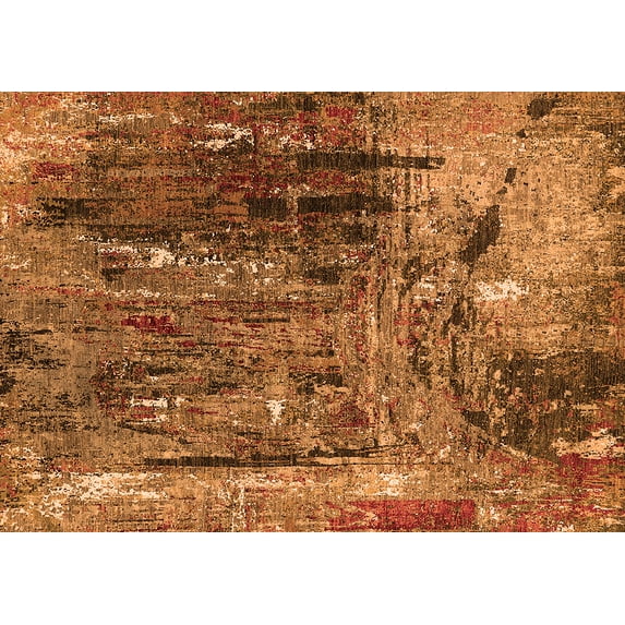 Ahgly Company Indoor Rectangle Oriental Orange Industrial Area Rugs, 4' x 6'