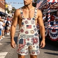 thumbnail image 2 of CAIVO Coveralls for Men Bibs Overalls Festival Jumpsuits Shorts Romper Adjustable Strap With Pockets Summer Independence Day Themed Jumpsuit With Straps Striped Stars Printed 1776-2026, 2 of 6