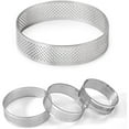 thumbnail image 4 of 10Stainless Steel Perforated Tart Ring, 5cm Perforated Cake Mousse Ring, DIY Round Tart Rings for Baking Dessert Ring,10 x Perforated Tart Ring,Silver, 4 of 7