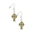 thumbnail image 3 of Delight Jewelry Goldtone Large Celtic Cross Silver tone Infinity French Earrings, 3 of 4