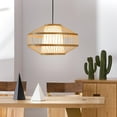 thumbnail image 3 of 1 Light Natural Chandelier 9 inch Pendant Lamp Hanging Light Fixture with Shade, 3 of 7