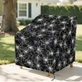 thumbnail image 6 of Renewold Waterproof Outdoor Chair Covers Weather-Resistant Presidential Rocking Chair Covers UV Protection for Patio Deck Porch Halloween Home Decor, 38"x38"x36", Spider Web Print Violet Black, 6 of 7