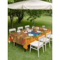 thumbnail image 3 of Outdoor Tablecloth with Umbrella Hole and Zipper, Fall Thanksgiving Rectangle Table Cloth 60x102 Inch Waterproof Tablecloth, Straw Man Pumpkins Autumn Leaves Country Picnic Table Cover for Patio, 3 of 7