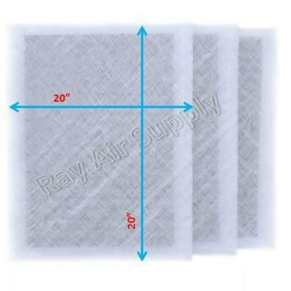 RAYAIR SUPPLY OH1010 Replacement Filter Pads Compatible with Dynamic Air Cleaner OH1010 Refills (3 Pack) WHITE