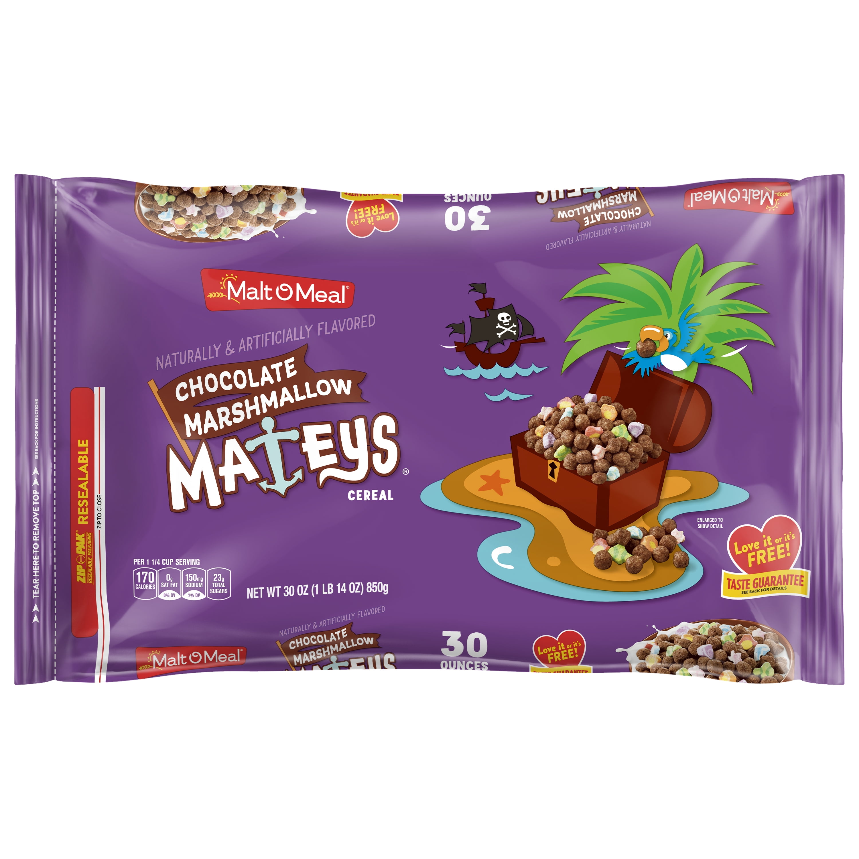 MaltOMeal Chocolate Marshmallow Mateys Breakfast Cereal, 30 OZ Bag