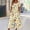 Dresses for Women-Yellow, variant on Zyloft Plus Size Dresses for Women Summer Short Sleeve Round Neck Floral Printed Pocket Dress Yellow XL