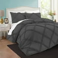 thumbnail image 6 of BedDecor 400TC 100% Egyptian Cotton 3PC Dark Gray Full/Queen Size Diamond Ruffle Duvet Cover Set, 6 of 8