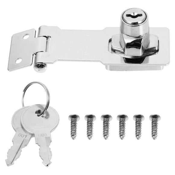 1 Set Door Lock Latch Cabinet Locks with Keys Hasp Lock Safety Gate Latches
