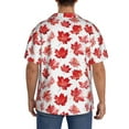 thumbnail image 3 of Gukieu Realistic Maple Leaf Print Men's Short-sleeved Shirts, Button-down Pocket Shirts, T-shirts, Beach Vacation Travel Summer Clothing-Small, 3 of 5