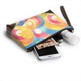 thumbnail image 6 of Leather Clutch 8 X 5. 5 In Wrist Strap And Hand Bag Easy To Carry Lightweight Waterproof And Durable Rosybrown Tie-Dye Background Vibrant Colors And Swirling Patterns, 6 of 6