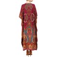 thumbnail image 5 of Miss Lavish London Kaftan Tunic Kimono Dress Ladies Summer Women Evening Maxi Party Plus Size 3X-Large, Maroon, 5 of 5