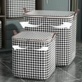thumbnail image 3 of Storage Boxes with Lids Houndstooth Clothes Quilt Bins Container Organizers with Handle for Bedroom Closet, 3 of 7