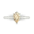 thumbnail image 2 of 1.0 ct Brilliant Pear Cut VVS1 Natural Morganite 14k White Solid Gold Solitaire Wedding Bridal Anniversary Engagement Ring size 10.25, 2 of 7