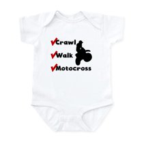CafePress - Crawl Walk Motocross Body Suit - Baby Light Bodysuit, Size Newborn - 24 Months