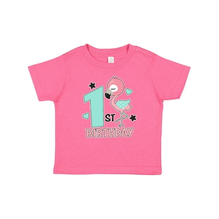 

Inktastic 1st Birthday with Flamingo Stars and Hearts Gift Baby Girl T-Shirt