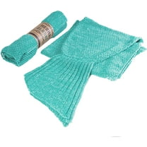 Kitchen   Home Mermaid Tail Blanket - Crochet Mermaid Pattern Knitted Sleeping Bag Throw For Adults and Kids 72x35 - Sea Glass Green