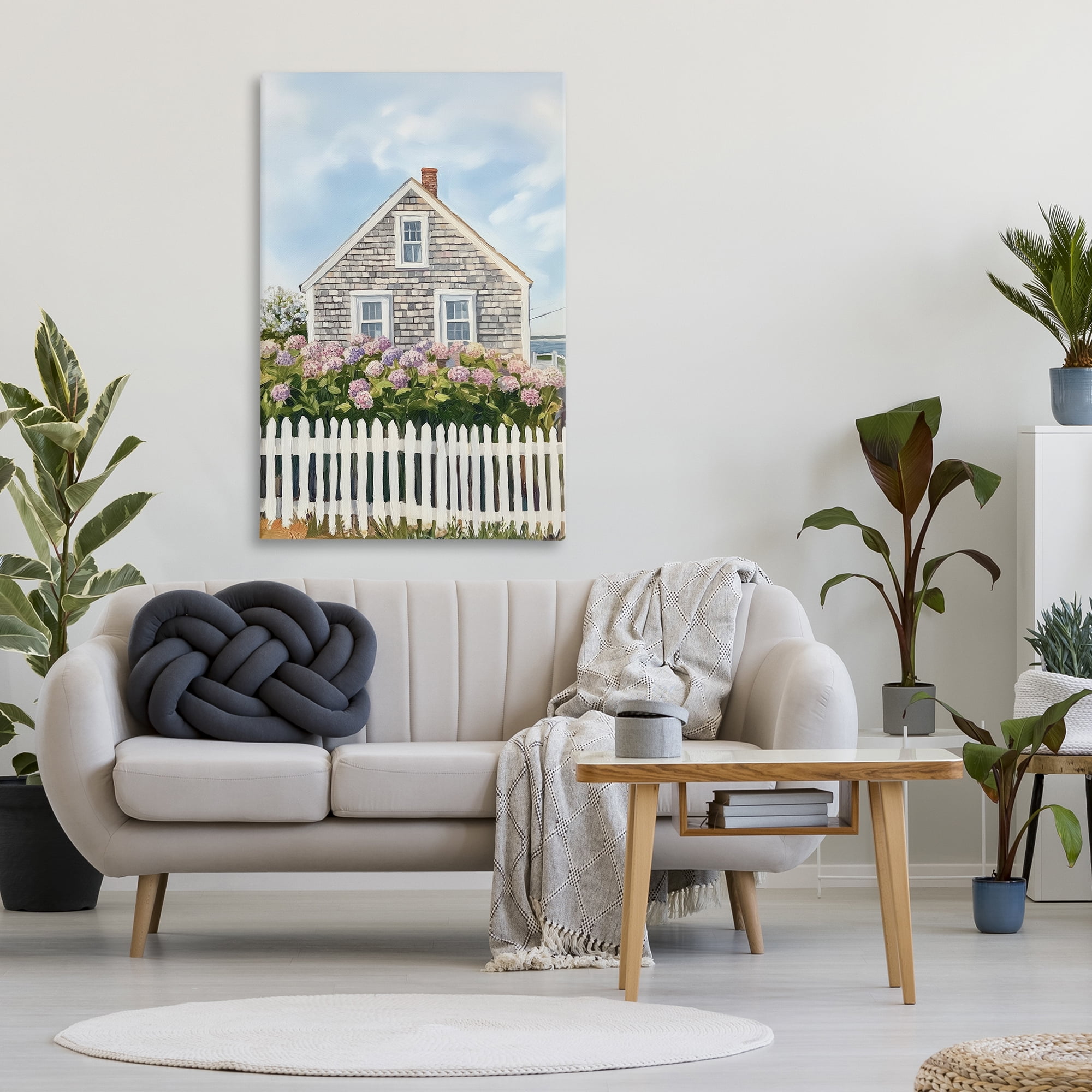 Stupell Industries Coastal Cottage Hydrangea Garden Canvas Wall Art, design by Sisi and Seb