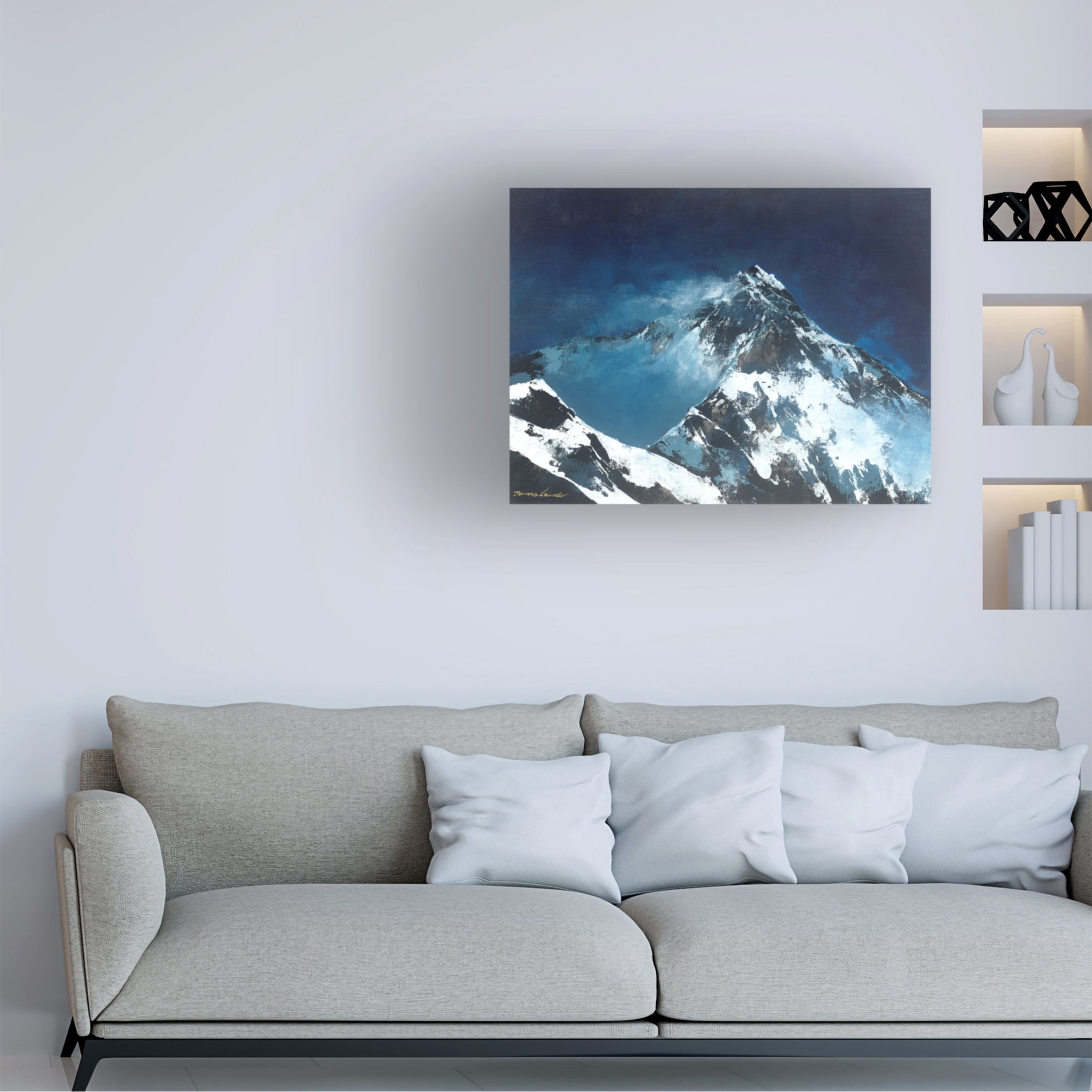 Canvas Wall Art - Thomas Leung 'Snow Peak' Wall Art for Living Room, Bedroom, or Office Décor by Trademark Fine Art - 24 x 18 Inches