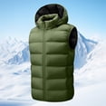 thumbnail image 5 of Atkumj Plus Size Mens Puffer Vest Casual Comfortable Hooded Full Zip Down Vest Fashion Warm Sleeveless Solid Color Puffy Vest with Side Pockets, 5 of 8