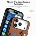 thumbnail image 6 of for iPhone 17 Pro Max Phone Case Wallet with Card Holder,PU Leather Flip Folio Case,RFID Blocking Ring Holder Kickstand Wrist Strap Magnetic Protective Women Men Cover,Brown,For iPhone 17 Pro Max, 6 of 11